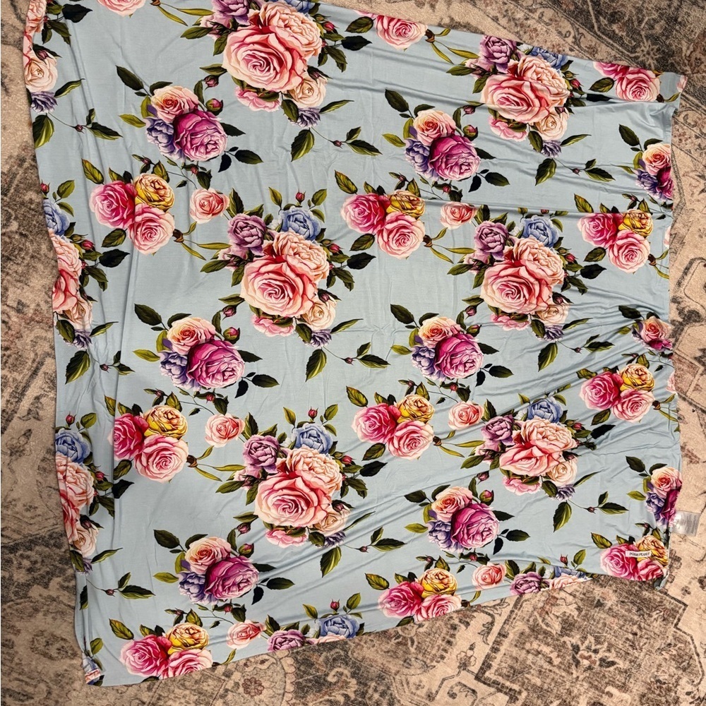 Posh Peanut Floral Fabric with Pink and Purple Blooms